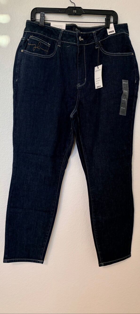 Judy Blue 18W 88575 High Waist Tummy Control Dark Wash Straight Jeans NWT 28.5”